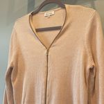 Pale pink Calvin Klein sweater cardigan gold stylish zip front large Photo 1