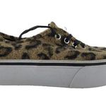 Vans  Leopard Animal Print Fuzzy Platform Ribbon Laces Size M6.0/W7.5 Photo 0