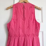 Trina Turk  Eyelet Scallop Hem Cropped Jumpsuit in Cosmo Pink Size 12 Photo 8