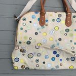 Anthropologie Beige Danielle Kroll Large Canvas Button Messenger Bag Luggage Photo 3