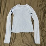 Pink Rose Blue Crop Top with Ribbed Texture Photo 2