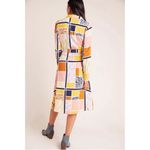 ANTHROPOLOGIE THE ODELLS Nouveau Shirt dress Patch mixed pattern Size Medium Yellow Photo 1