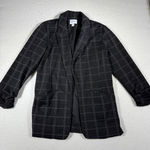 Nine West  Womens Black Grid Pattern Blazer Jacket Size Medium Photo 0