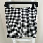 Free People NWT Gameday Black/White Gingham Mini Skirt Size 8 Photo 0