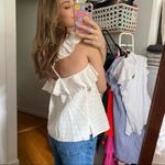 1. State  Cream Ruffle Halter Camisole Top Sz Small Photo 7