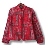 Molly & Maxx Red Tapestry Jacket M Boho Festival‎ Zip Up Ethnic Print Blazer Size M Photo 0