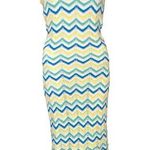 *NWT* Freshman 1996 Knit Chevron Multicolor Maxi Dress S Blue Photo 0