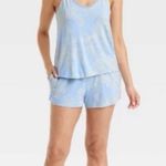 Stars Above blue yellow floral pajama lounge shorts & tank top set - size xl Photo 15