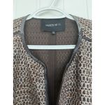 Lafayette 148 New York Wool Blend Tweed Blazer Leather Trim Size XXLBrown *READ Photo 4