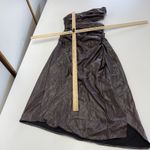 ALC Frank A.L.C. Dress Womens 8 Brown Andie Faux Leather Strapless‎ Cutout Photo 11