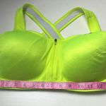 Under Armour Bright Neon Athletic Sporty Logo Cross Strap Sports Bra Sz L Photo 5