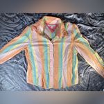 Tommy Hilfiger Y2K Vintage  Pastel Stripe Cotton Button Up Size 14 Photo 11