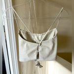 Good American Cream Leather Tie Front Crop Camisole Photo 3