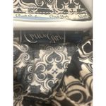 Cruel Girl  Western Shirt Medium Black White Print Long Sleeve pearl snap horse Photo 3