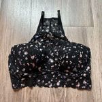 PINK - Victoria's Secret  Floral Lace High Neck Push Up Bralette Size L Photo 1