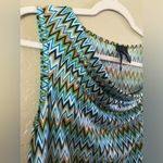 Saint Tropez West Cowl Neck Top Size Medium Geometric Pattern Career Top Photo 5