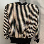 Vintage‎ white and black striped floral 100% silk jacket/cardigan size 10 Photo 8