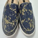 G.I.L.I. Womens Denim Gold Spatter Slip on Blakeley Sneaker Mule Slides 10 Blue Photo 2