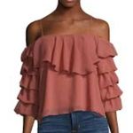 Lucca Couture WOMEN'S TIERED RUFFLE SLEEVE TOP - PINK, SIZE XS Photo 0