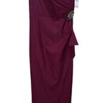 Alex Evenings Smoothing Compression Knit Mock Wrap Gown - Wine 12 Photo 0