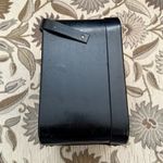 Vintage Hat Box Train Case Suitcase Luggage Carry On Black Floral w/Key Photo 5