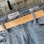frame denim Frame Le High Straight | Pearl Accent Embellished stretch jeans | 27 | Fray crop Photo 3