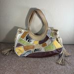 Fossil  Fifty Four Patchwork Multicolor Fringe Leather Hobo Shoulder Bag Western Photo 1