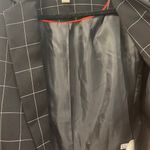 Calvin Klein Black & White Windowpane Plaid Fitted Suit Jacket Photo 2
