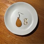 Handmade Painted Wood Cactus Teardrop Drop Earrings NWOT Green Photo 2