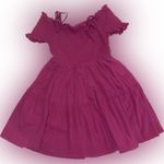 Free People  HAPPY WITH YOU SMOCKED TIERED MINI DRESS IN pink plum xs Photo 3