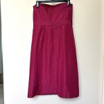 J.Crew  Formal Dress 8 Strapless Midi Raspberry Bow Event Party Dance Photo 2