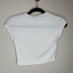 ZARA  White Cropped Top T Shirt Sz Medium Photo 5