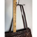 Vintage Eel Skin Hong Kong Shoulder Purse 8x12" Brown Photo 3