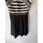 Anthropologie  Maeve 2010s Striped Crossneck Black Going Out Bandage Dress Size 4 Photo 3