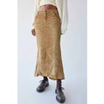 Urban Outfitters Parker Long Stretch Corduroy Fishtail Midi Skirt Brown womens S Photo 1
