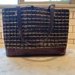 Brighton  Brown Leather Woven‎ Tote Bag Handbag Purse Designer Fashion Photo 9