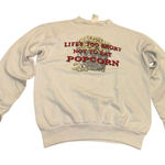 Tultex LIFES TOO SHORT TO NOT EAT POPCORN 90s Vintage Sweatshirt Size Medium Photo 0