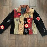 Julia Kim Patchwork Floral Embroidered Blazer size XL Brown Photo 1