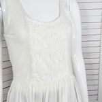 Arizona Jeans Juniors Lace Panel Tiered Hem Tank Top Shirt Cream Medium Photo 4
