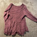 Torrid  Shirt Womens 1X Mauve Babydoll Crinkle Gauze Smocked Vneck Blouse Top Photo 3