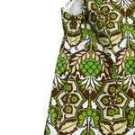 Milly Cotton Green Brown Floral Flower Print Pattern Sleeveless‎ Sheath Dress 6 Photo 9