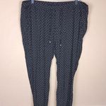 Old Navy Women’s Boho Diamond Pattern Black White Drawstring Beaded Crop Pants Photo 0