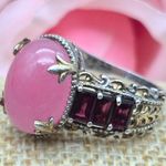 STS Chuck Clemency Sterling Silver & Pink Cocktail Statement Ring Size 11.5 Photo 0