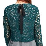 Maeve Anthropologie  Gingham & Lace Tie Back Top Size XS $118 Photo 1