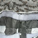 Denim Elastic High Waist Cuffed Shorts Black Large Photo 2