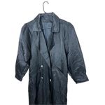 Vintage Sport Crest Utex Black Nylon Long Trench Coat Size 4 Photo 1