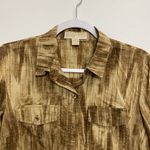 Michael Kors Women Long Sleeve Button Down Shirt 100% cotton Size Large Abstract Photo 4