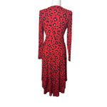 CAbi  Siren Red Animal Print Long Sleeve Wrap‎ Dress Women's Size Small Cocktail Photo 2