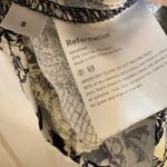 Reformation  One-Shoulder Black White Toile Mini Dress Beach Date Night Small Photo 5