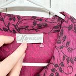 Dressbarn Shirt Women Chest 36" Red Paisley Collared Long Sleeve Button Down Size L Photo 5